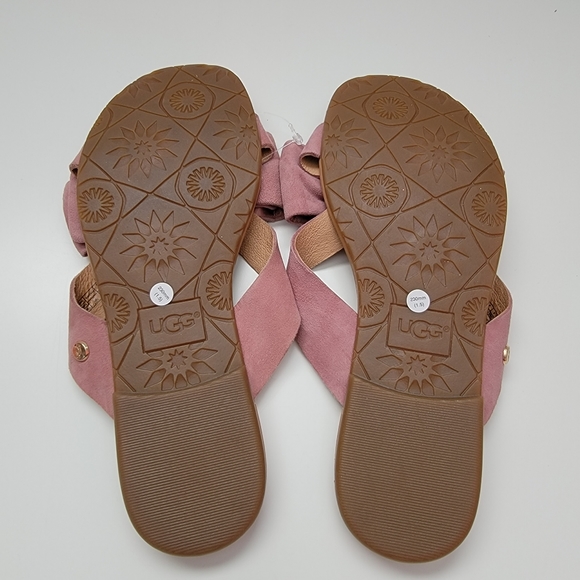 UGG Australia FONDA Seashell Pink SUEDE BOW SANDAL - Picture 8 of 8